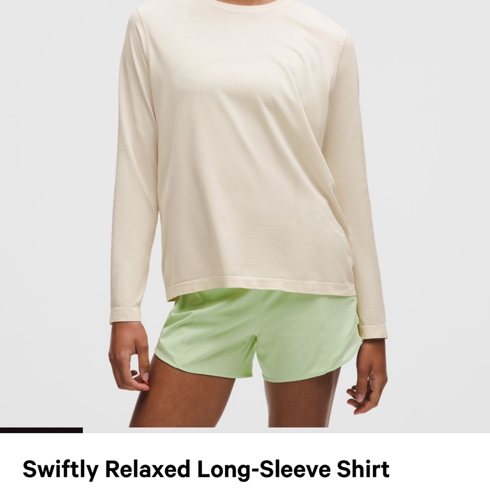 Size 10 Swiftly Relaxed Cream Long-Sleeve Shirt